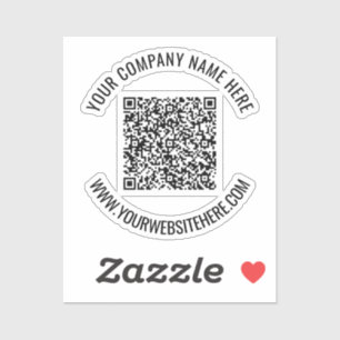 Your QR Code and Custom Text Promotional Sticker