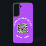 Your QR Code and Custom Text Samsung Galaxy Case<br><div class="desc">Choose Colours and Font - Samsung Galaxy or iPhone Cases with Your Special QR Code Info and Custom Text Personalised Modern Gift - Add Your QR Code - Image or Logo - photo / Text - Name or other info / message - Resize and Move or Remove / Add Elements...</div>