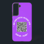 Your QR Code and Custom Text Samsung Galaxy Case<br><div class="desc">Choose Colours and Font - Samsung Galaxy or iPhone Cases with Your Special QR Code Info and Custom Text Personalised Modern Gift - Add Your QR Code - Image or Logo - photo / Text - Name or other info / message - Resize and Move or Remove / Add Elements...</div>