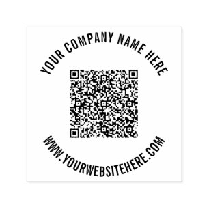 Your QR Code and Custom Text Self-Inking Stamp