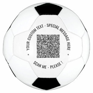 Your QR Code and Custom Text Soccer Ball Example