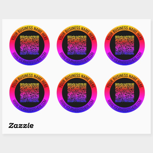 Your QR Code and Custom Text Sticker Template (Sheet)