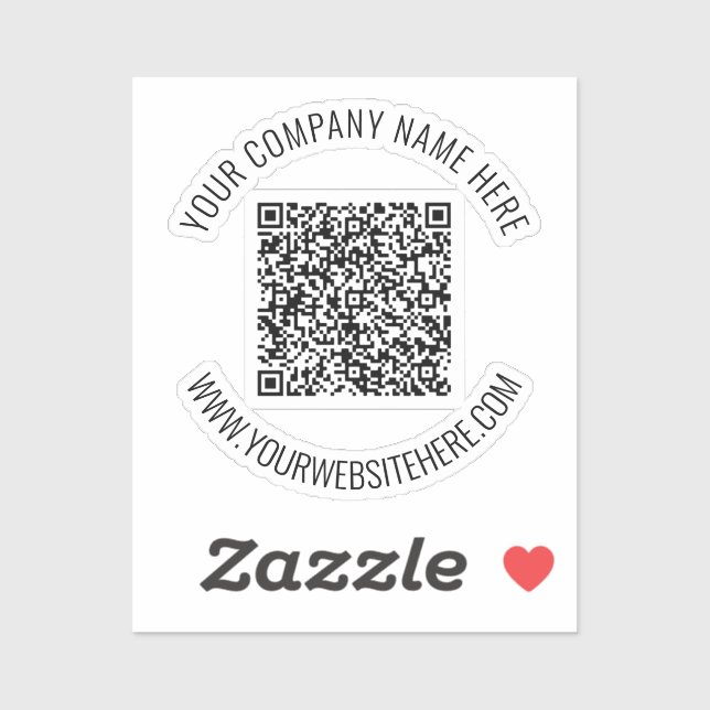 Your QR Code and Custom Text Sticker Template (Sheet)