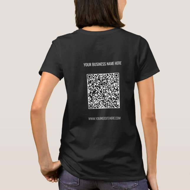 Your QR Code and Custom Text T-Shirt Personalised (Back)