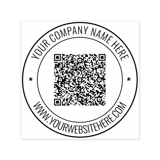 Your QR Code and Name Website Round Stamp (Design)