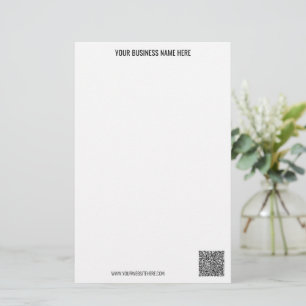 Your QR Code and Text Business Stationery Template