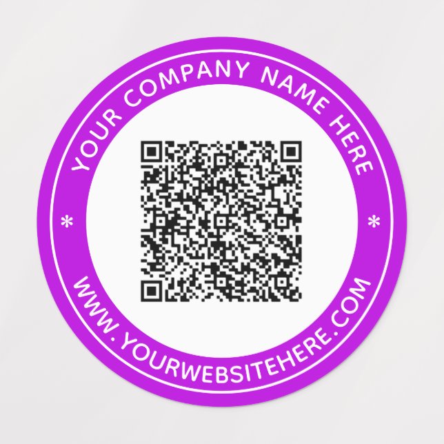 Your QR code and Text Personalised Colours Labels (Design 3)