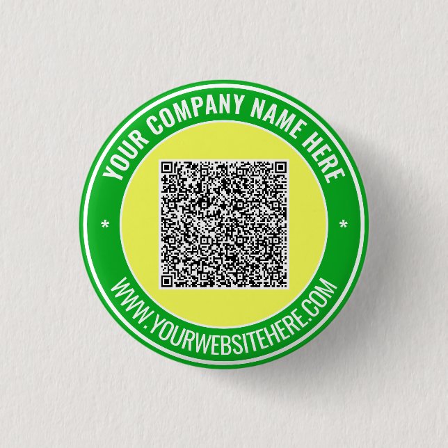 Your QR Code and Text Promotional Button Template (Front)