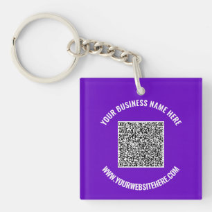 Your QR Code and Text Promotional Keychain Example