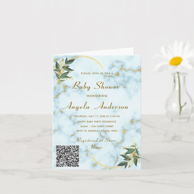 Your QR Code Baby Shower Invitation Template (Small Plant)