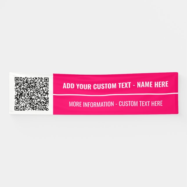 Your QR Code Banner with Custom Text and Colours (Horizontal)