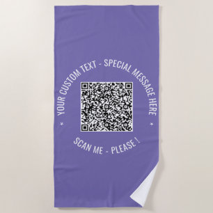 Your QR Code Beach Towel Custom Text and Colours