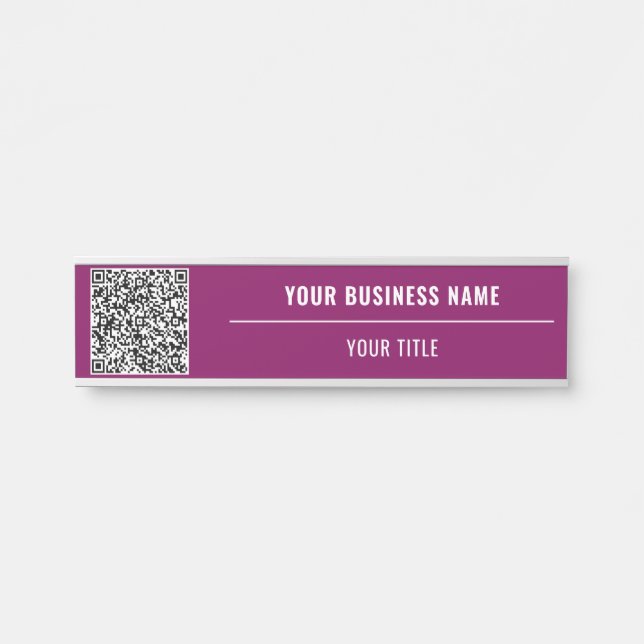 Your QR Code Business Name Door Sign Template (Front)