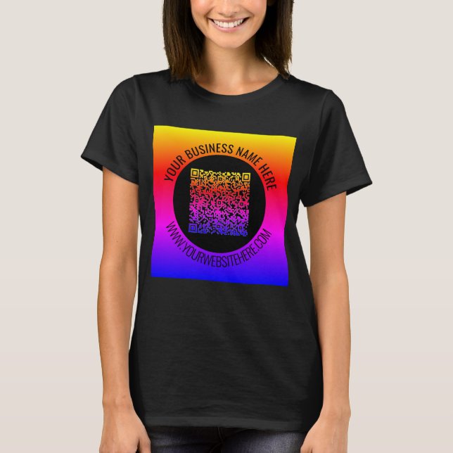 Your QR Code Business T-Shirt Example Custom Text (Front)