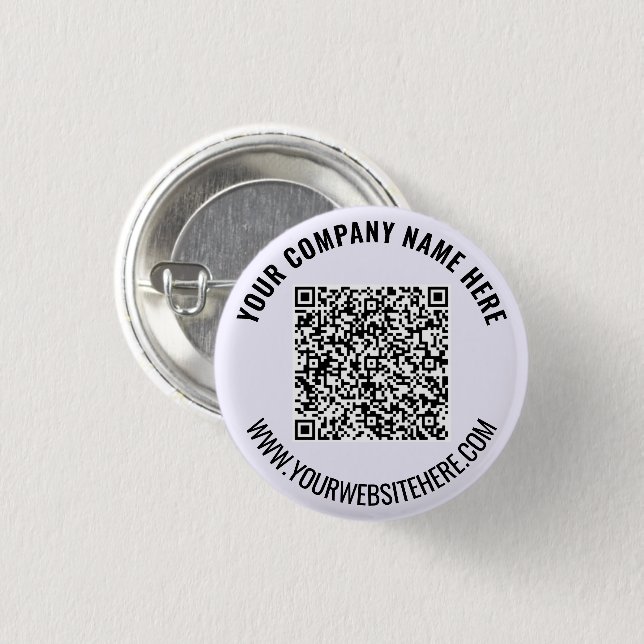 Your QR Code Button Example with Custom Text (Front & Back)