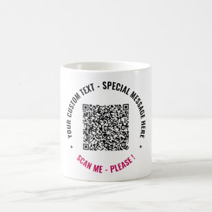 Your QR Code Coffee Mug with Custom Text and Colou