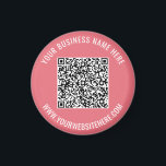 Your QR Code Custom Text and Colors Magnet Gift<br><div class="desc">Custom Colors and Font - Magnet with Your QR Code and Custom Text Professional Personalized Business Name Website Promotional Company Magnets / Gift - Add Your QR Code - Image or Logo / Name - Company / Website or E-mail or Phone - Contact Information / Address - Resize and Move...</div>
