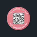 Your QR Code Custom Text and Colors Magnet Gift<br><div class="desc">Custom Colors and Font - Magnet with Your QR Code and Custom Text Professional Personalized Business Name Website Promotional Company Magnets / Gift - Add Your QR Code - Image or Logo / Name - Company / Website or E-mail or Phone - Contact Information / Address - Resize and Move...</div>