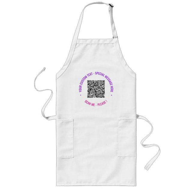 Your QR Code Custom Text and Colour Apron Template (Front)
