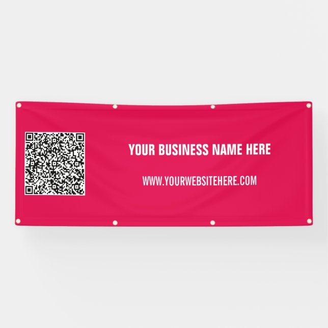 Your QR Code Custom Text and Colour Banner (Horizontal)