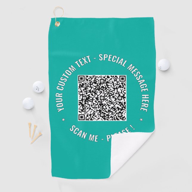 Your QR Code Custom Text and Colour Golf Towel (InSitu)