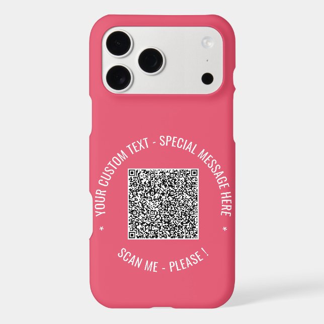 Your QR Code Custom Text and Colour iPhone Case (Back)
