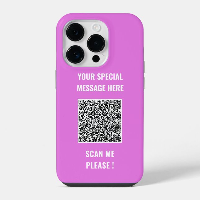 Your QR Code Custom Text and Colour iPhone Case (Back)