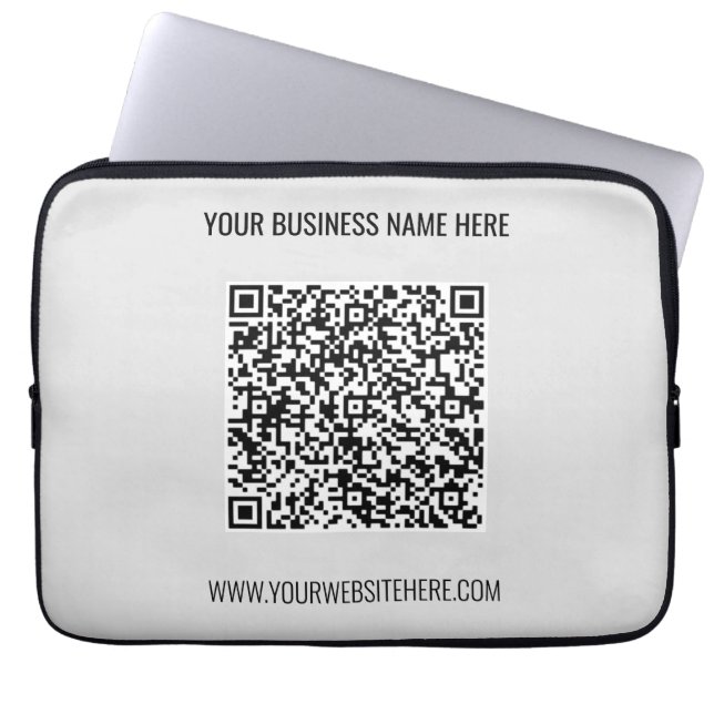 Your QR Code Custom Text and Colour Laptop Sleeve (Front)