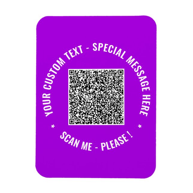 Your QR Code Custom Text and Colour Magnet Gift (Vertical)