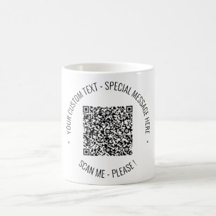 Your QR Code Custom Text and Colours Coffee Mug