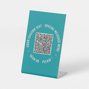 Your QR Code Custom Text and Colours Pedestal Sign