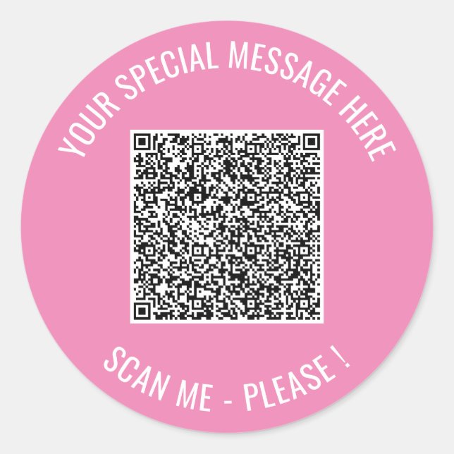 Your QR Code Custom Text and Colours Stickers Gift (Front)