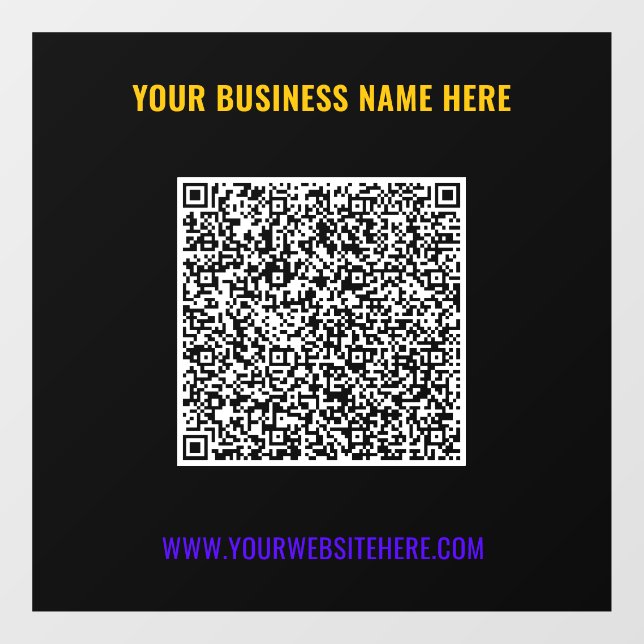 Your QR Code Custom Text and Colours Window Cling (Sheet)