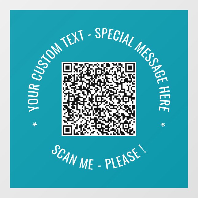 Your QR Code Custom Text and Colours Window Cling (Sheet)