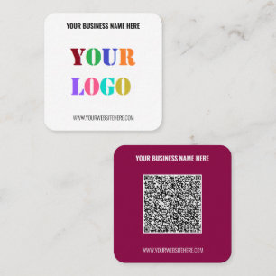 Your QR Code Custom Text and Logo Business Card