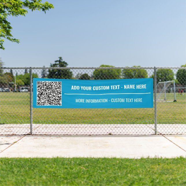 Your QR Code Custom Text Banner Choose Colour (Insitu)