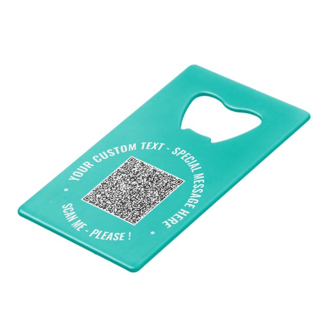 Your QR Code Custom Text Branded Bottle Opener (Back Angled)