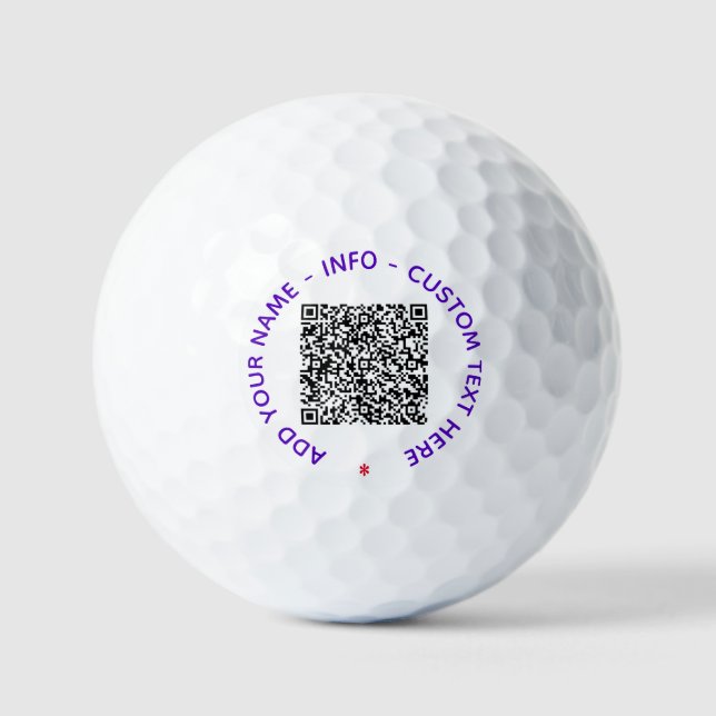 Your QR Code Custom Text Branded Golf Balls Stamps (Front)