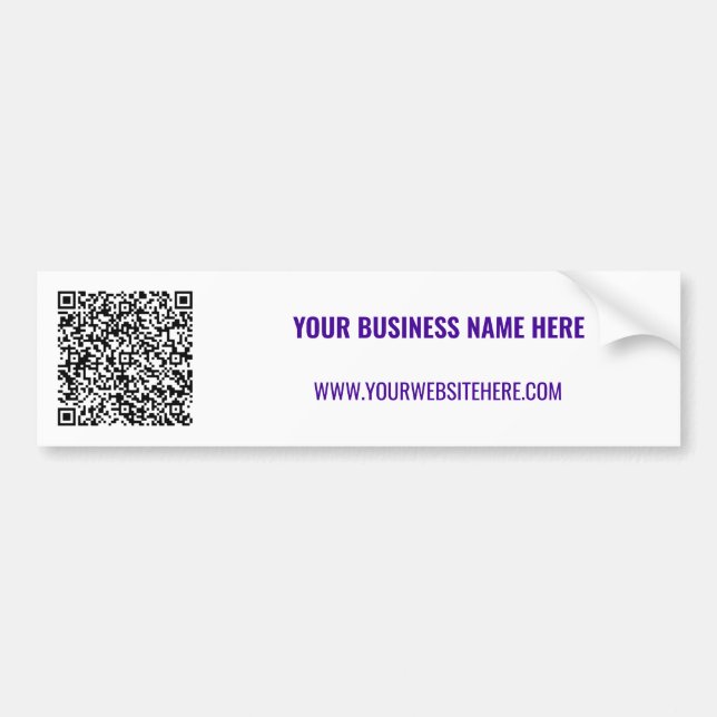 Your QR Code Custom Text Business Bumper Sticker (Front)