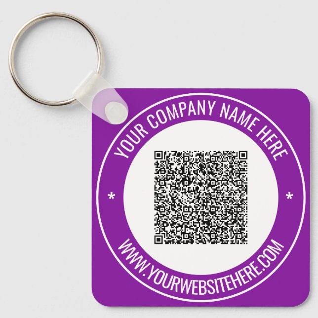 Your QR Code Custom Text Business Keychains (Front)