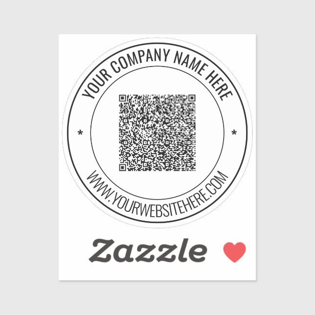 Your QR Code Custom Text Business Sticker Template (Sheet)