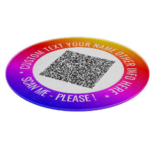 Your QR Code Custom Text Colour Cutting Board