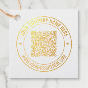 Your QR Code Custom Text Foil Favour Tags Template