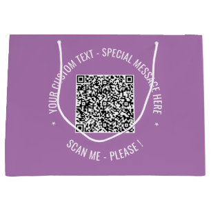 Your QR Code Custom Text Gift Bag Choose Colours