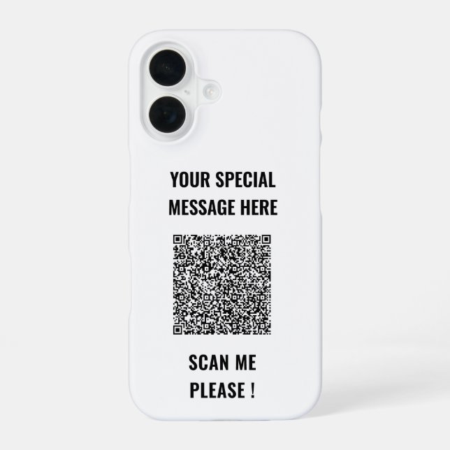 Your QR Code Custom Text iPhone Case Choose Colour (Back)
