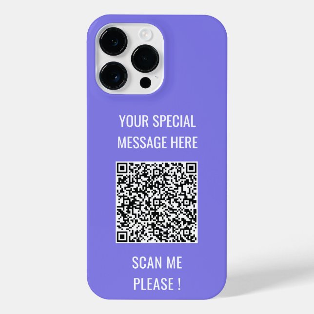 Your QR Code Custom Text iPhone Case Choose Colour (Back)