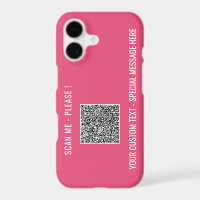Your QR Code Custom Text iPhone Case Choose Colour