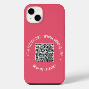 Your QR Code Custom Text iPhone Case Choose Colour