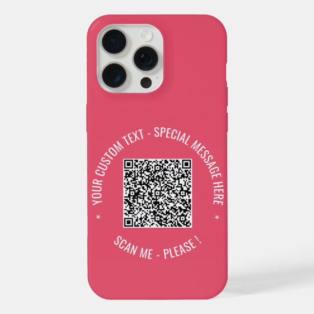 Your QR Code Custom Text iPhone Case Choose Colour (Back)