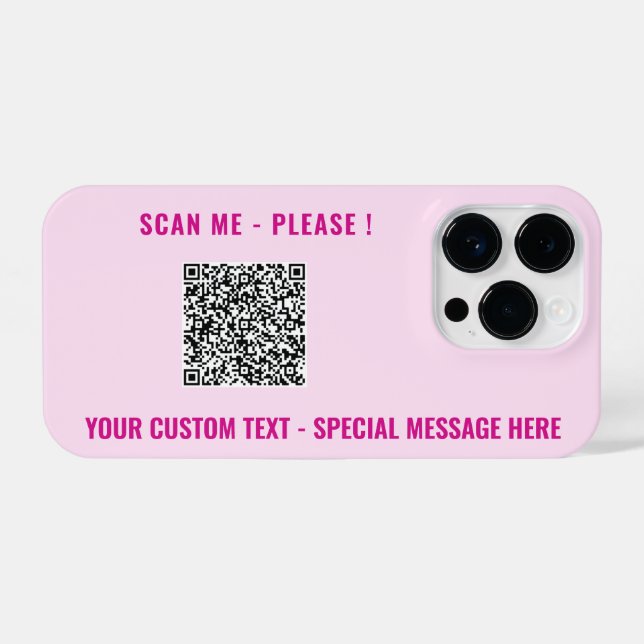 Your QR Code Custom Text iPhone Case Choose Colour (Back Horizontal)
